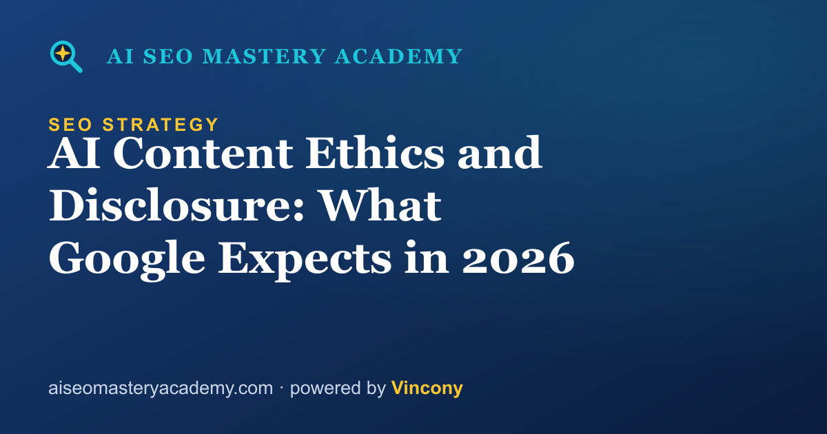 AI Content Ethics and Disclosure: What Google Expects in 2026 — AI SEO Mastery Academy