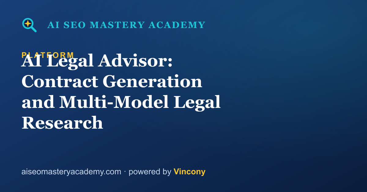 AI Legal Advisor: Contract Generation and Multi-Model Legal Research — AI SEO Mastery Academy