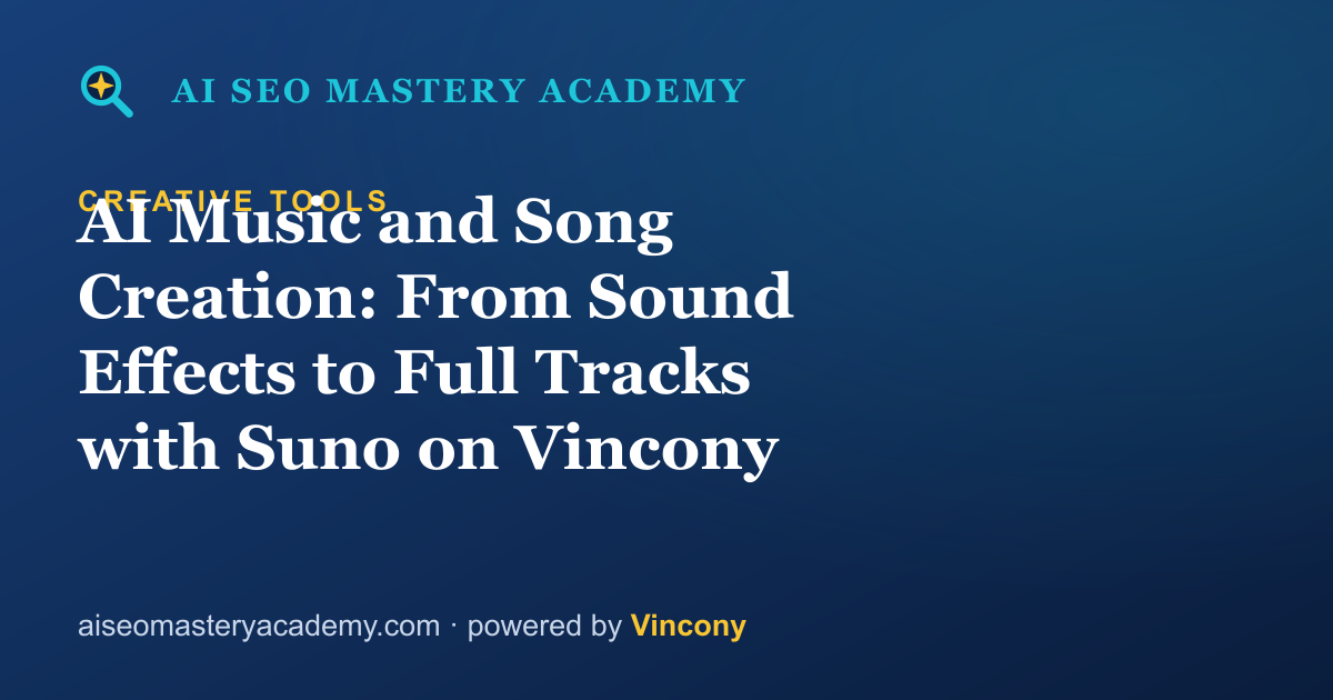 AI Music and Song Creation: From Sound Effects to Full Tracks with Suno on Vincony — AI SEO Mastery Academy