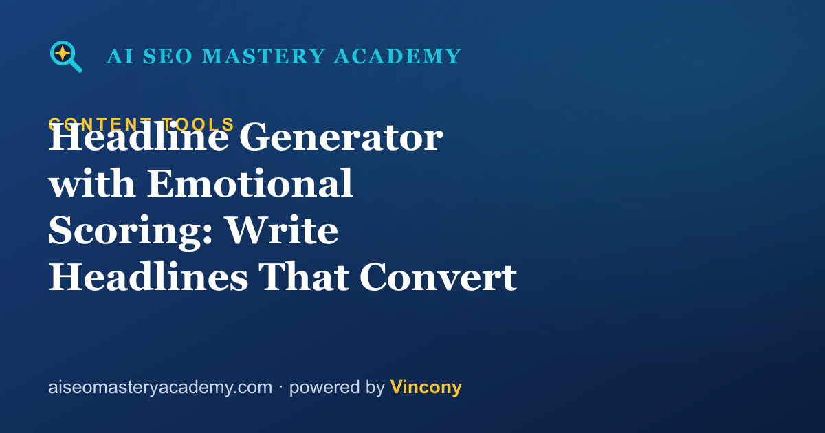 Headline Generator with Emotional Scoring: Write Headlines That Convert — AI SEO Mastery Academy