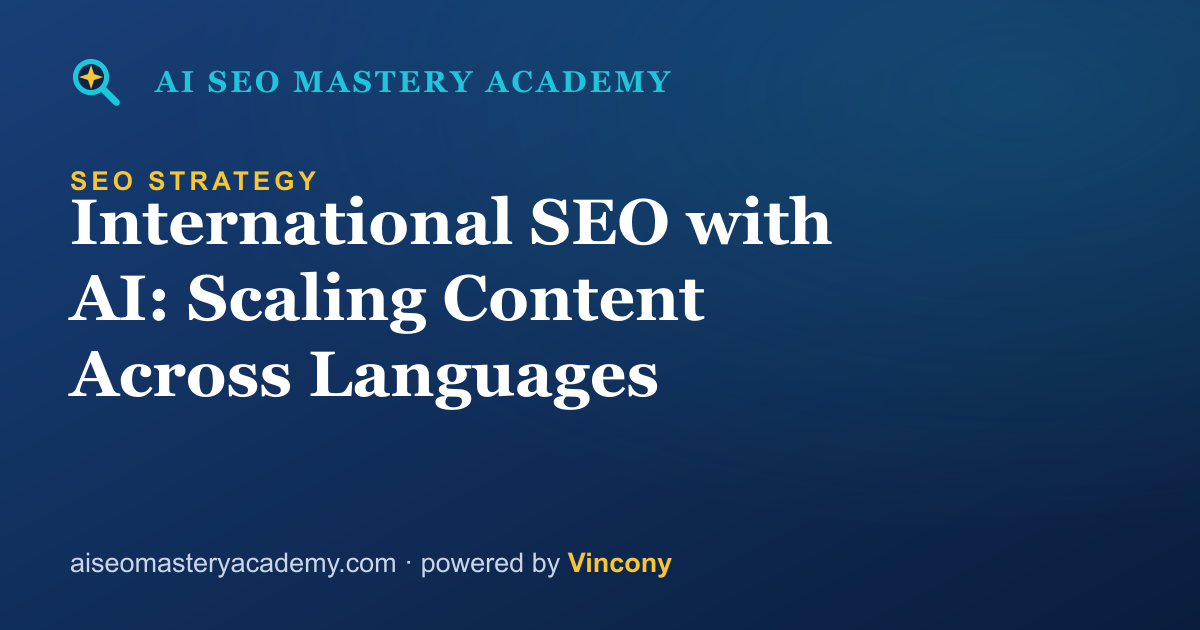 International SEO with AI: Scaling Content Across Languages — AI SEO Mastery Academy